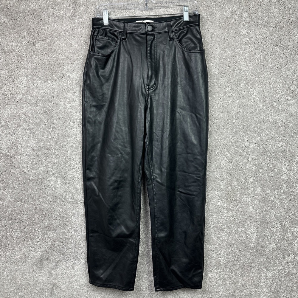 Abercrombie & Fitch Ankle Straight Ultra High Rise Curve Love 30/10 Faux Leather